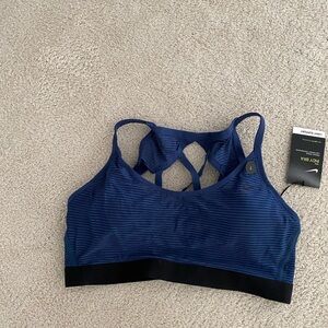 Nike Navy Blue Striped Sports Bra